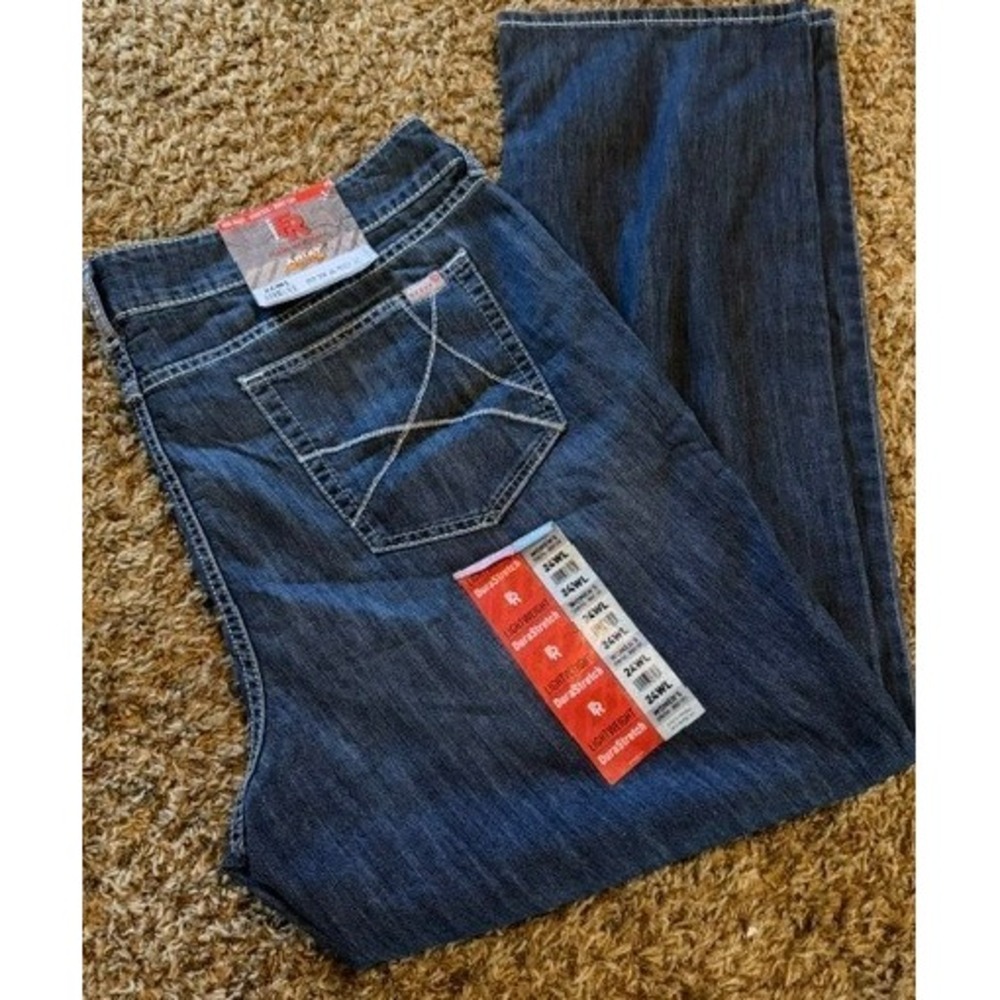 Ariat FR Mid Rise Boot Cut Jeans Womens 24WL Dark Wash DuraStretch F.R.